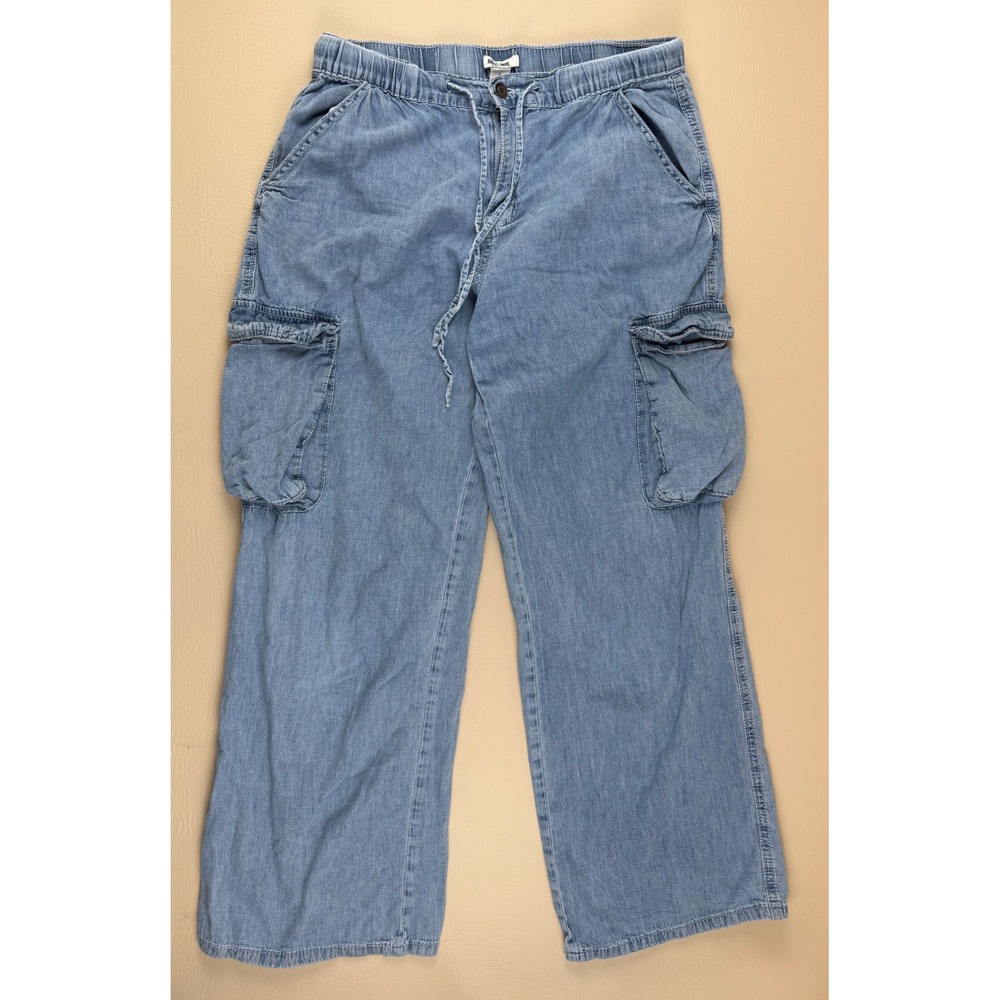Y2K Streetwear Cargo Pants Wide Leg Light‎ Wash Large Rachel Paige